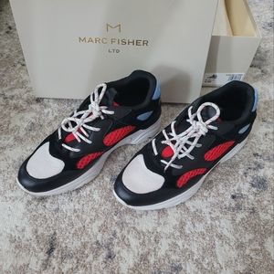 Marc Fischer Ltd White, Blue, Red & Black Sneaker / Tennis Shoe